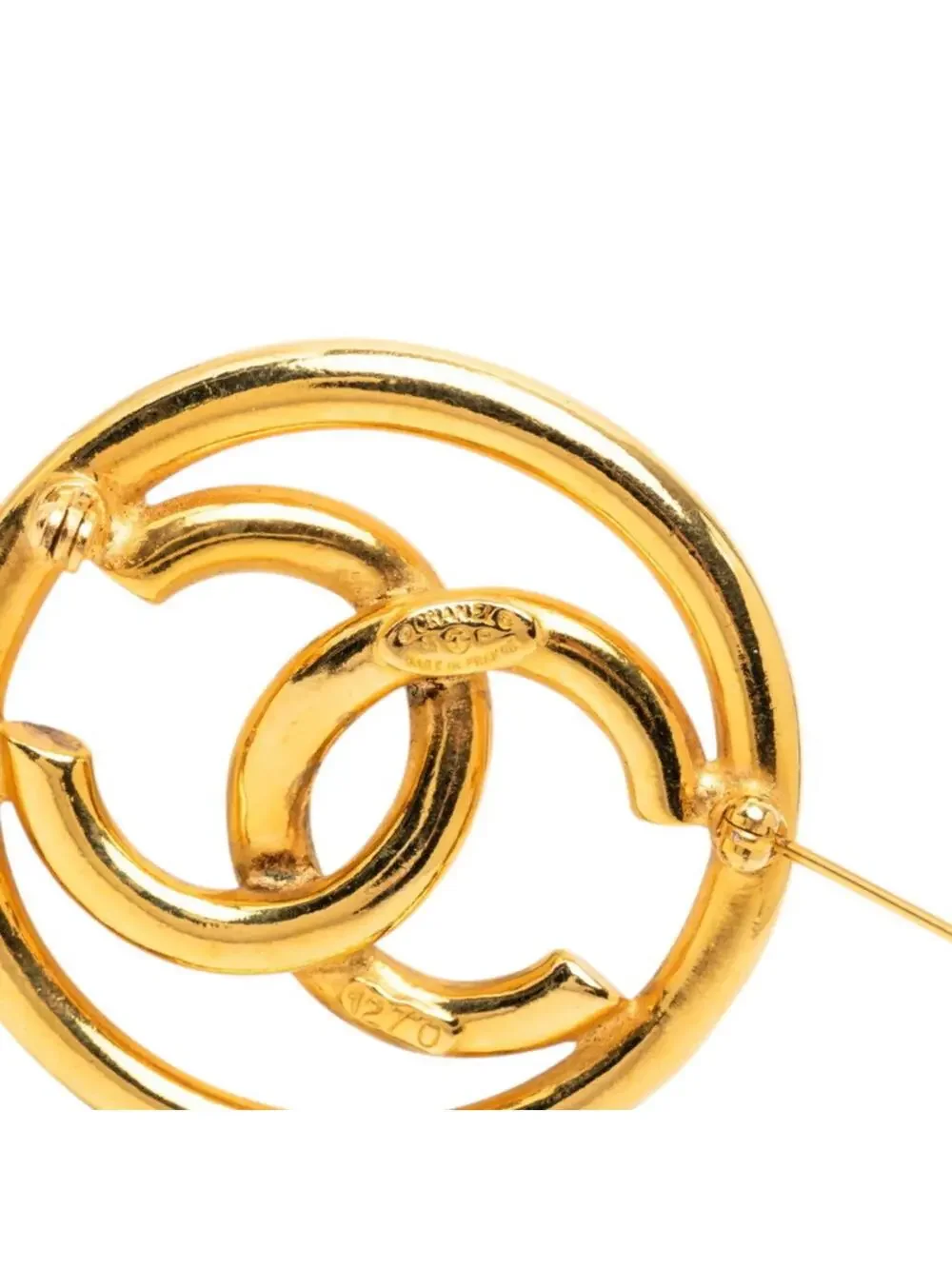 Chanel Cc Logo Round Brooch Metal #327482C67B